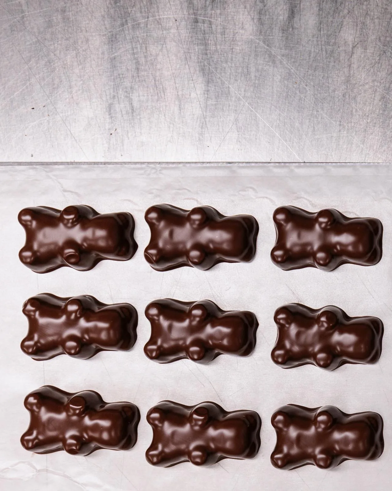 Chocolats moulés en forme d'ours